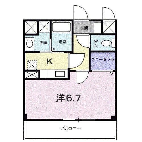 レスポワール(1K/2階)の間取り写真