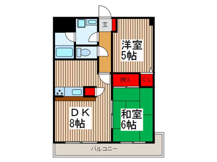 西川口パインマンションII(2DK/3階)の間取り写真