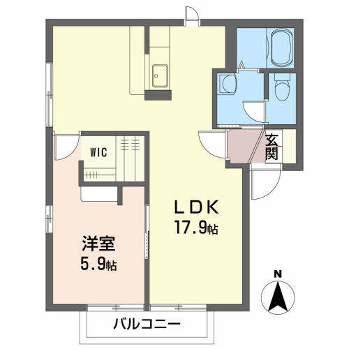 スカイプラザ A(1LDK/1階)の間取り写真