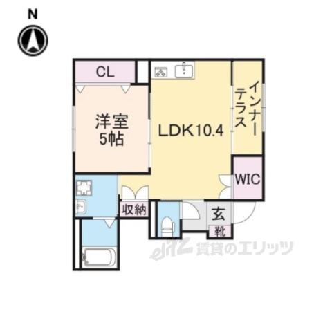 ユーフォリア(1LDK/1階)の間取り写真