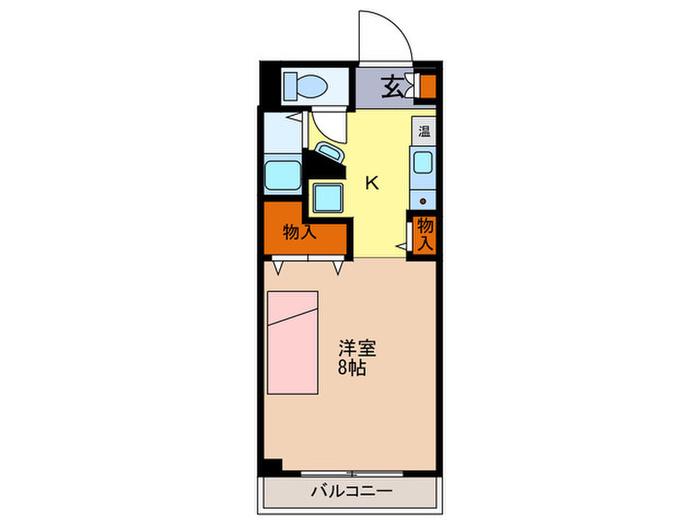 ハイツ高樋2(1K/2階)の間取り写真