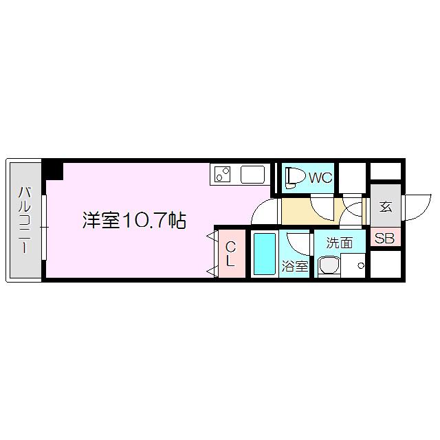 グレンパーク新大阪2(1K/10階)の間取り写真