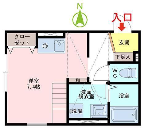 舞幸邦V(ワンルーム/2階)の間取り写真