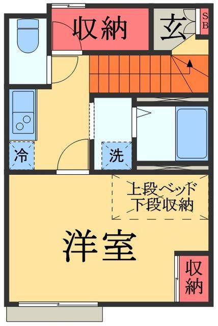 LP入ノ郷(1K/2階)の間取り写真