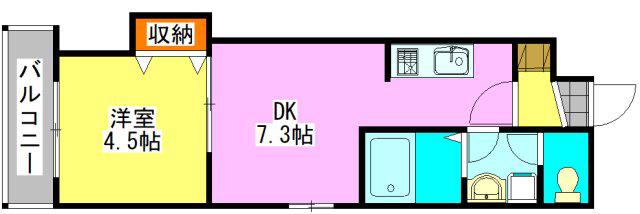 FOREST M22(1DK/1階)の間取り写真