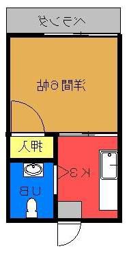 サントハウス長田(1K/3階)の間取り写真
