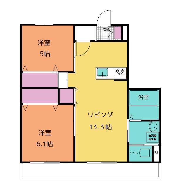 LA VENERE 3(2LDK/1階)の間取り写真