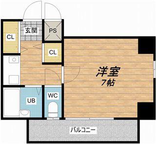 舟橋青山ビル(1K/8階)の間取り写真
