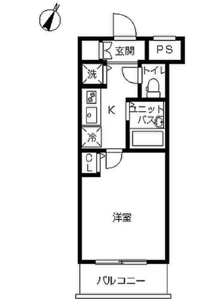 スカイコート文京白山第5(1K/2階)の間取り写真