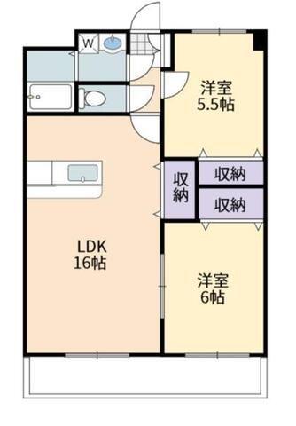 マイウスA(2LDK/3階)の間取り写真