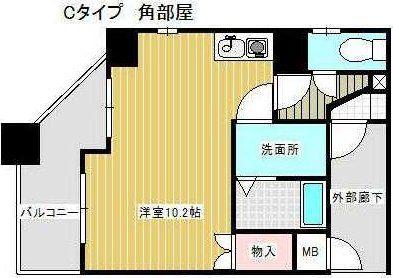 SKコートⅤ(ワンルーム/7階)の間取り写真