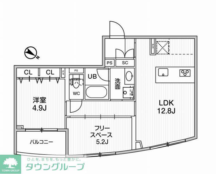 GRANDUO中目黒4(2LDK/3階)の間取り写真