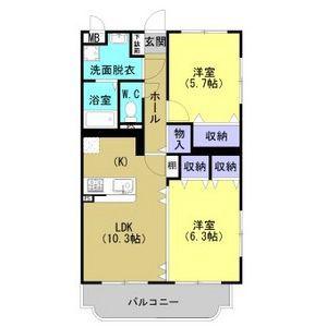 Y&Mルフォン(2LDK/2階)の間取り写真