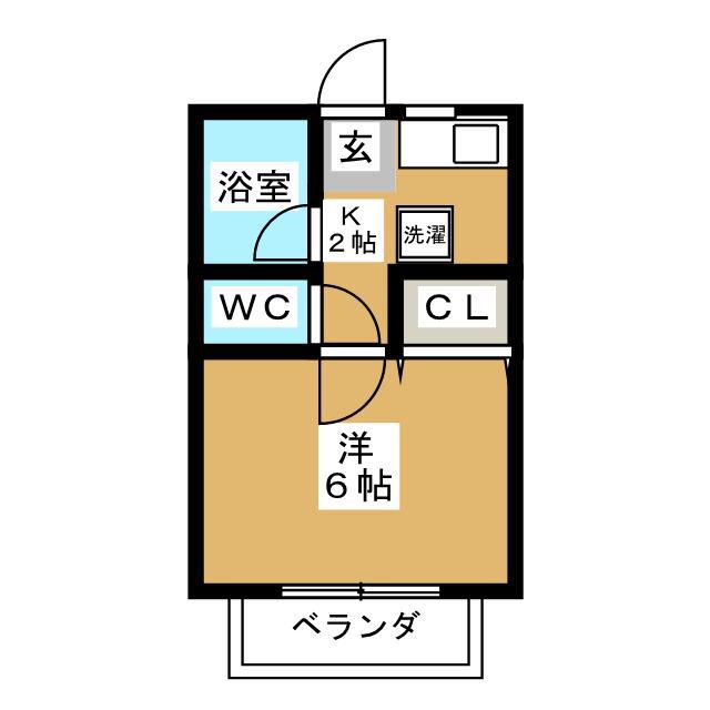 ケーブLDEA(1K/2階)の間取り写真