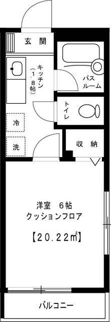 ドミールMS(1K/2階)の間取り写真