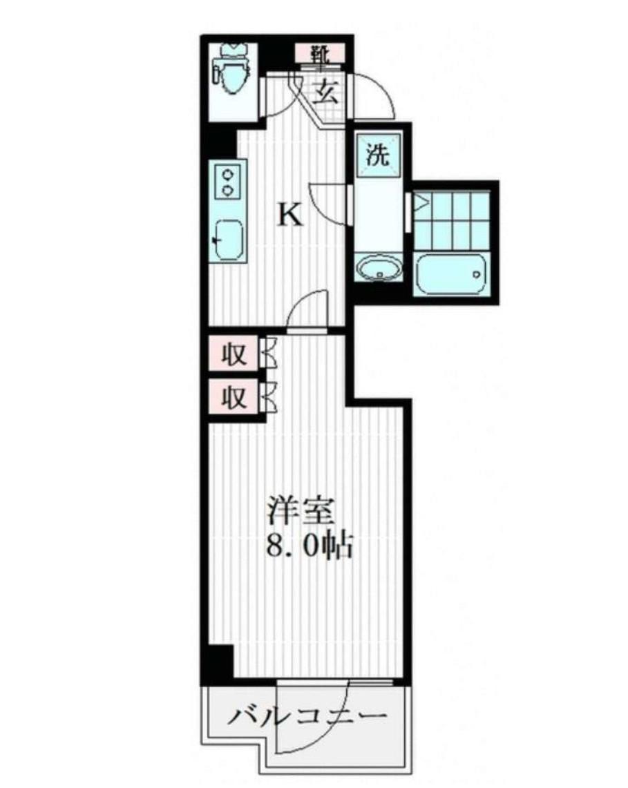 FIORE KP 茅ケ崎(1K/7階)の間取り写真