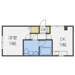 ハイツひばり(1DK/3階)の間取り写真