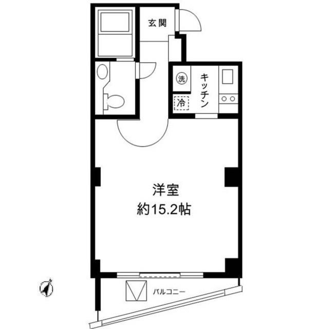 H&M南青山(ワンルーム/3階)の間取り写真