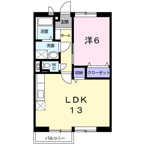 メゾン・サンパティーク1(1LDK/1階)の間取り写真