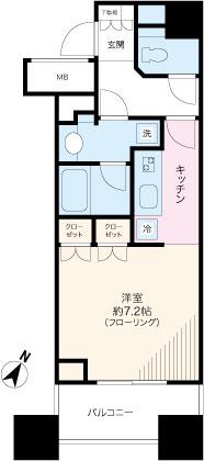 アトラス白山(1K/8階)の間取り写真