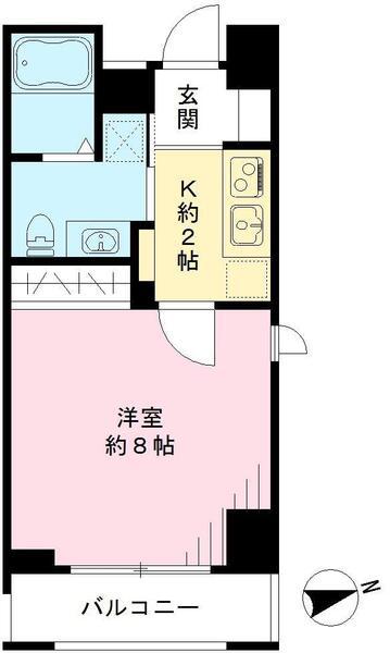 クラヴィーア仙川(1K/3階)の間取り写真