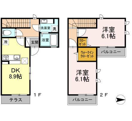 アヴァンセ(2DK/1階)の間取り写真