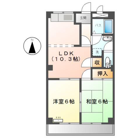 セフティ上坂(2LDK/3階)の間取り写真