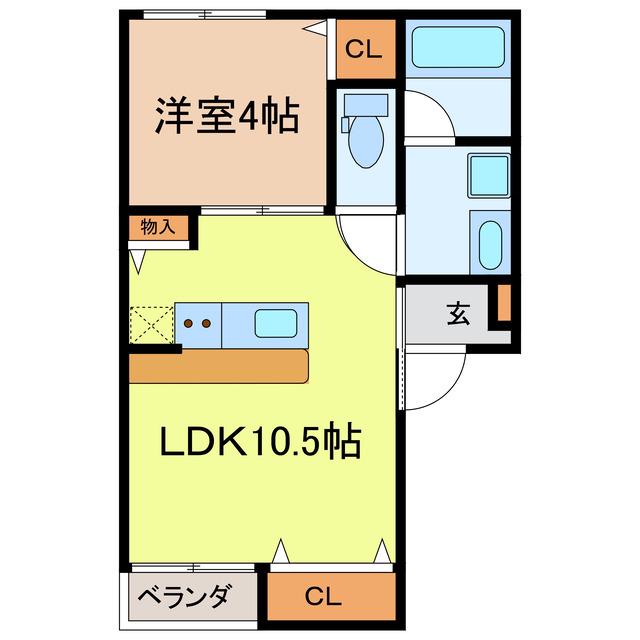 コンソラータ(1LDK/2階)の間取り写真