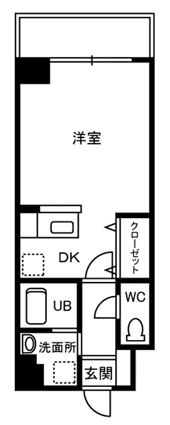 ベルディール(1K/6階)の間取り写真