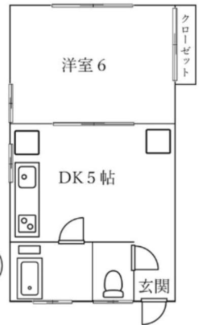 佐藤荘(1DK/2階)の間取り写真