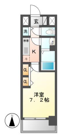 プレサンス名古屋グロウ(1K/10階)の間取り写真