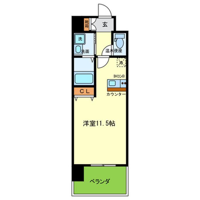 ONLYONE川西壱番館(ワンルーム/6階)の間取り写真