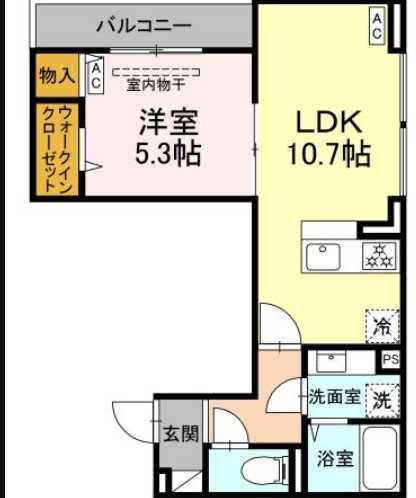 ディーブレス横濱岸根公園 I(1LDK/2階)の間取り写真