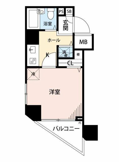 マイナビSTAY西五反田3(1K/6階)の間取り写真