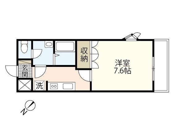 ウエスト SIDE COURT(1K/1階)の間取り写真