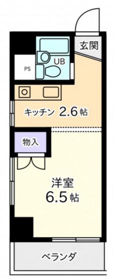カーサ舟入(1K/5階)の間取り写真