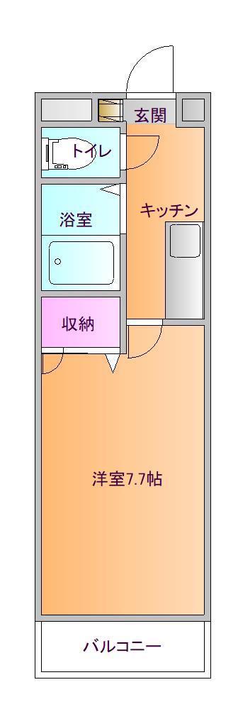 カーサジェンテス(1K/2階)の間取り写真