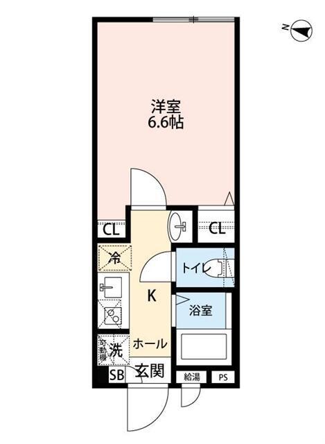 グランクオール五反野スカイ(1K/3階)の間取り写真