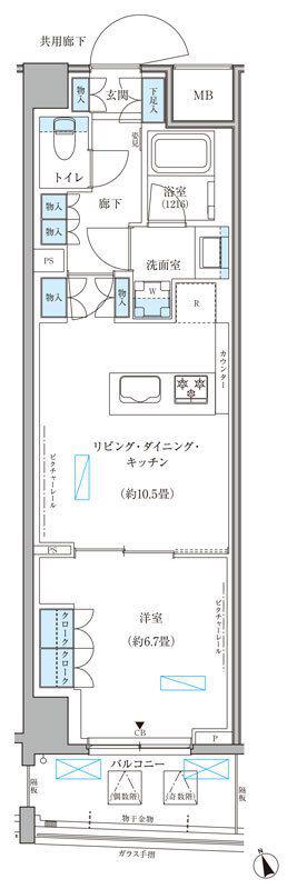 パークアクシス文京本郷(1LDK/4階)の間取り写真