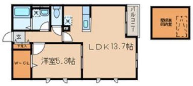 グランドール(1LDK/1階)の間取り写真