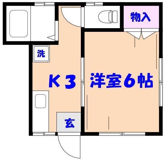 藤井ハイツ(1K/1階)の間取り写真