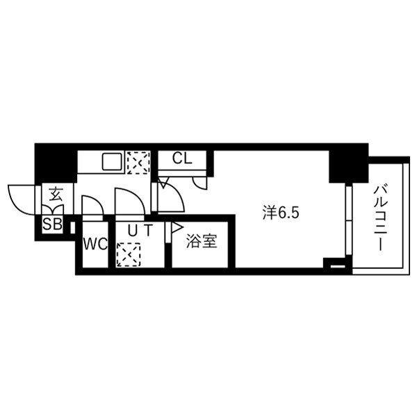 IW RESIDENCE大阪CREST TAPP(1K/10階)の間取り写真