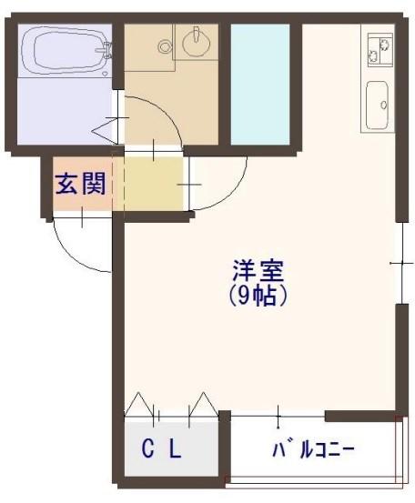 アルクレア加古川(1K/3階)の間取り写真