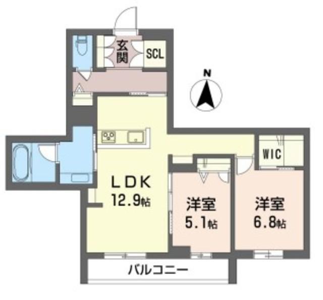 マジェスティ(2LDK/1階)の間取り写真