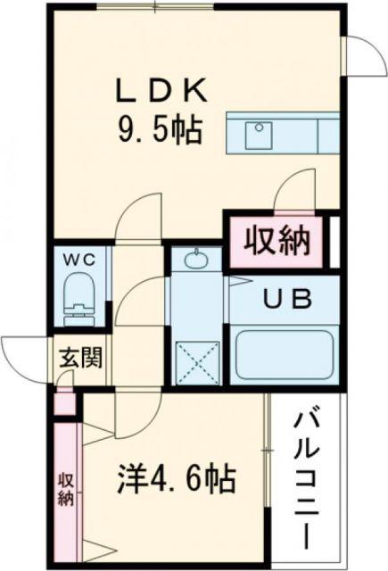 ガーデンシティ神道寺(1LDK/3階)の間取り写真