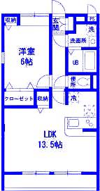 フォレストIII(1LDK/3階)の間取り写真