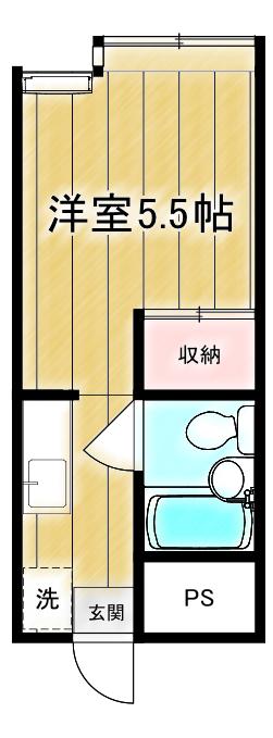 リベラシオン(ワンルーム/2階)の間取り写真