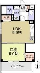 ベルフルール(1LDK/2階)の間取り写真