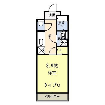 ラピア清尚(1K/1階)の間取り写真