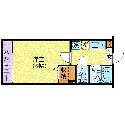フェリーチェ阿佐ヶ谷V(1K/2階)の間取り写真